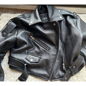 Zara— MOTO Leather Jacket, Women’s Small